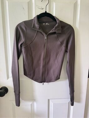 Abercrombie & Fitch Brown Zip-Front Fitted Jacket